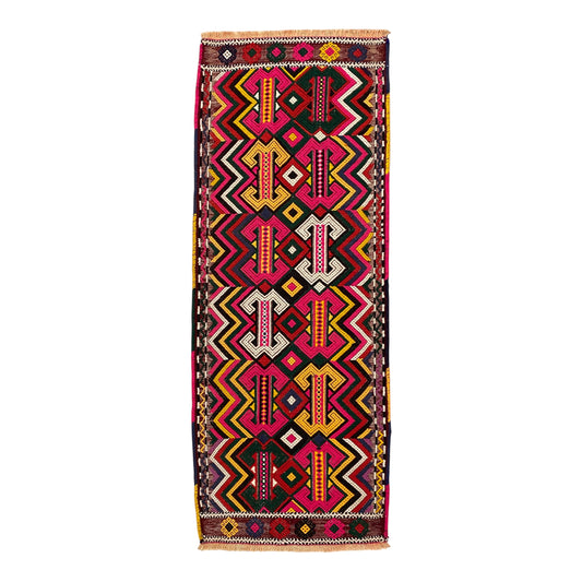 Vintage Bohemian Turkish Cicim Kilim Rug - Kilim Art Gallery