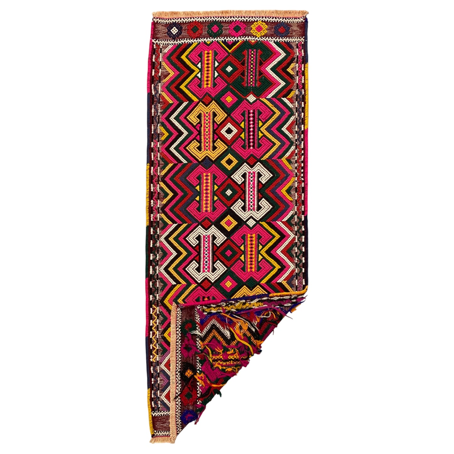 Vintage Bohemian Turkish Cicim Kilim Rug - Kilim Art Gallery