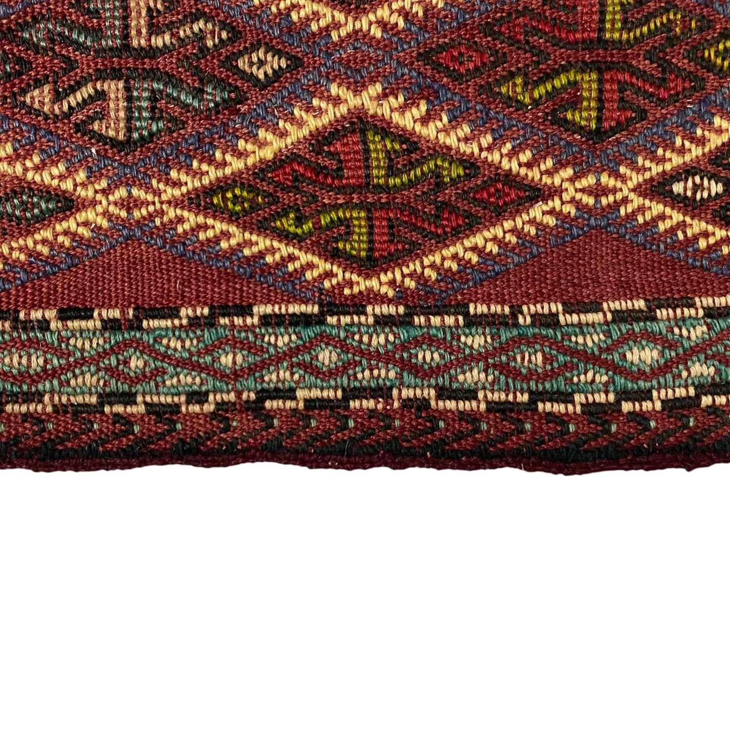 Vintage Burgundy Karapinar / Obruk Cicim Kilim Rug Doormat - Kilim Art Gallery