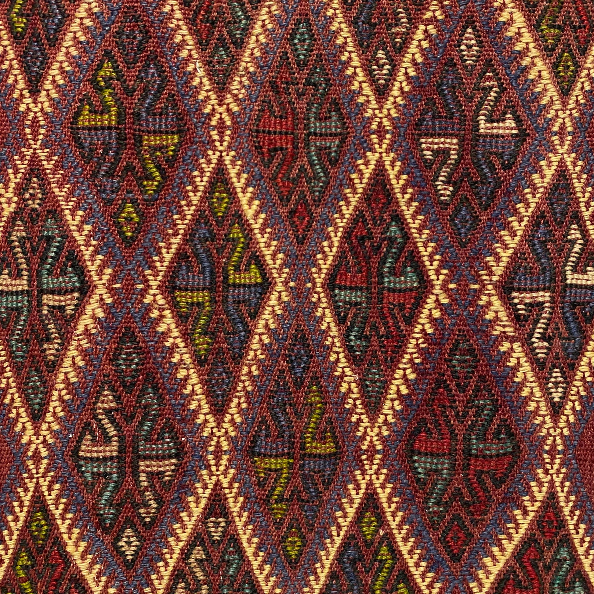 Vintage Burgundy Karapinar / Obruk Cicim Kilim Rug Doormat - Kilim Art Gallery