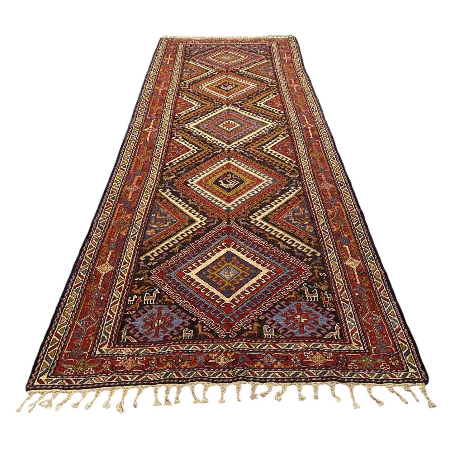 Vintage Caucasian Soumak Runner Rug - Kilim Art Gallery