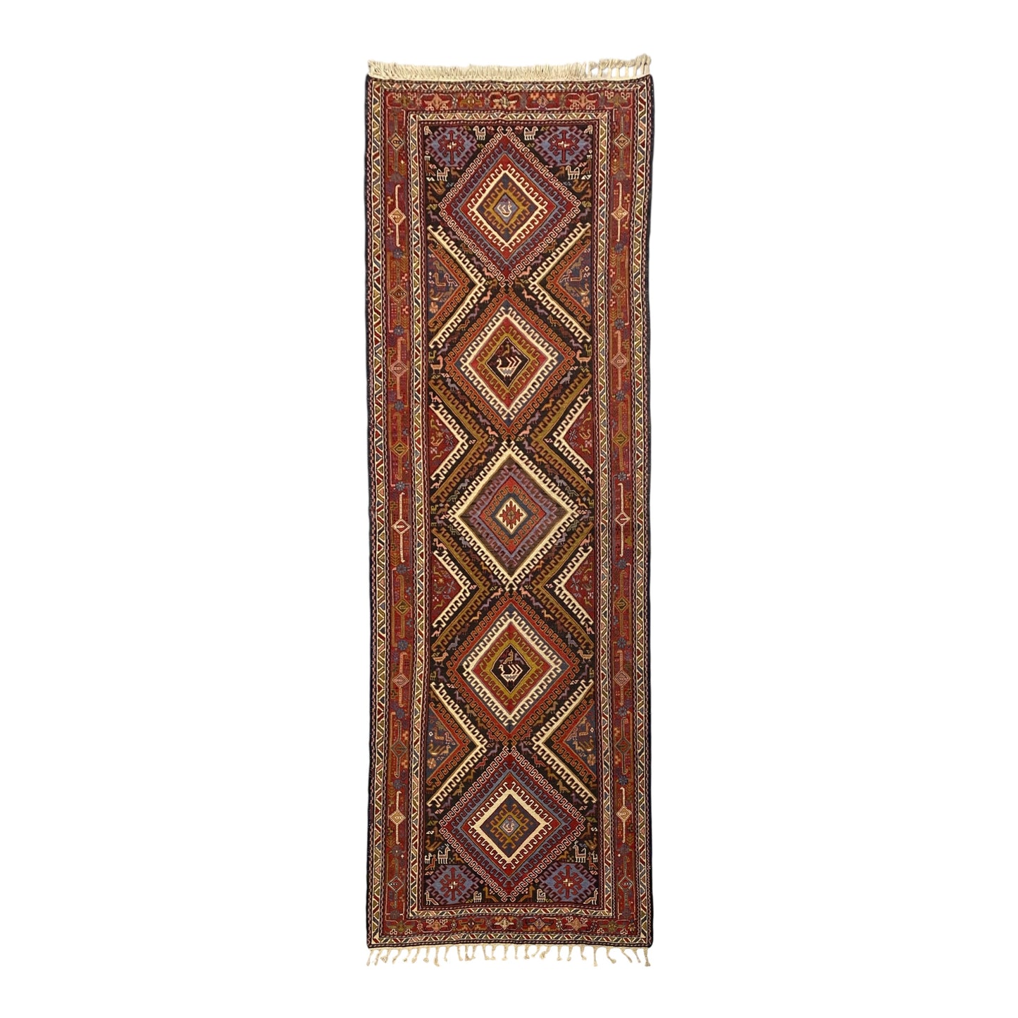 Vintage Caucasian Soumak Runner Rug - Kilim Art Gallery