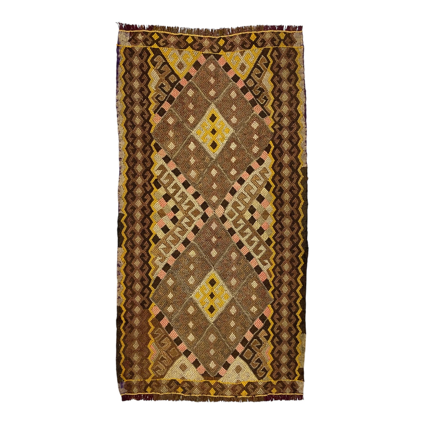 Vintage Caucasian Soumak Yastik Rug - Kilim Art Gallery