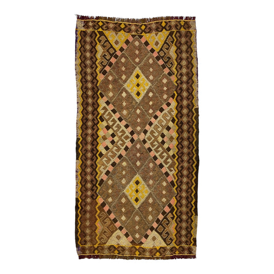 Vintage Caucasian Soumak Yastik Rug - Kilim Art Gallery