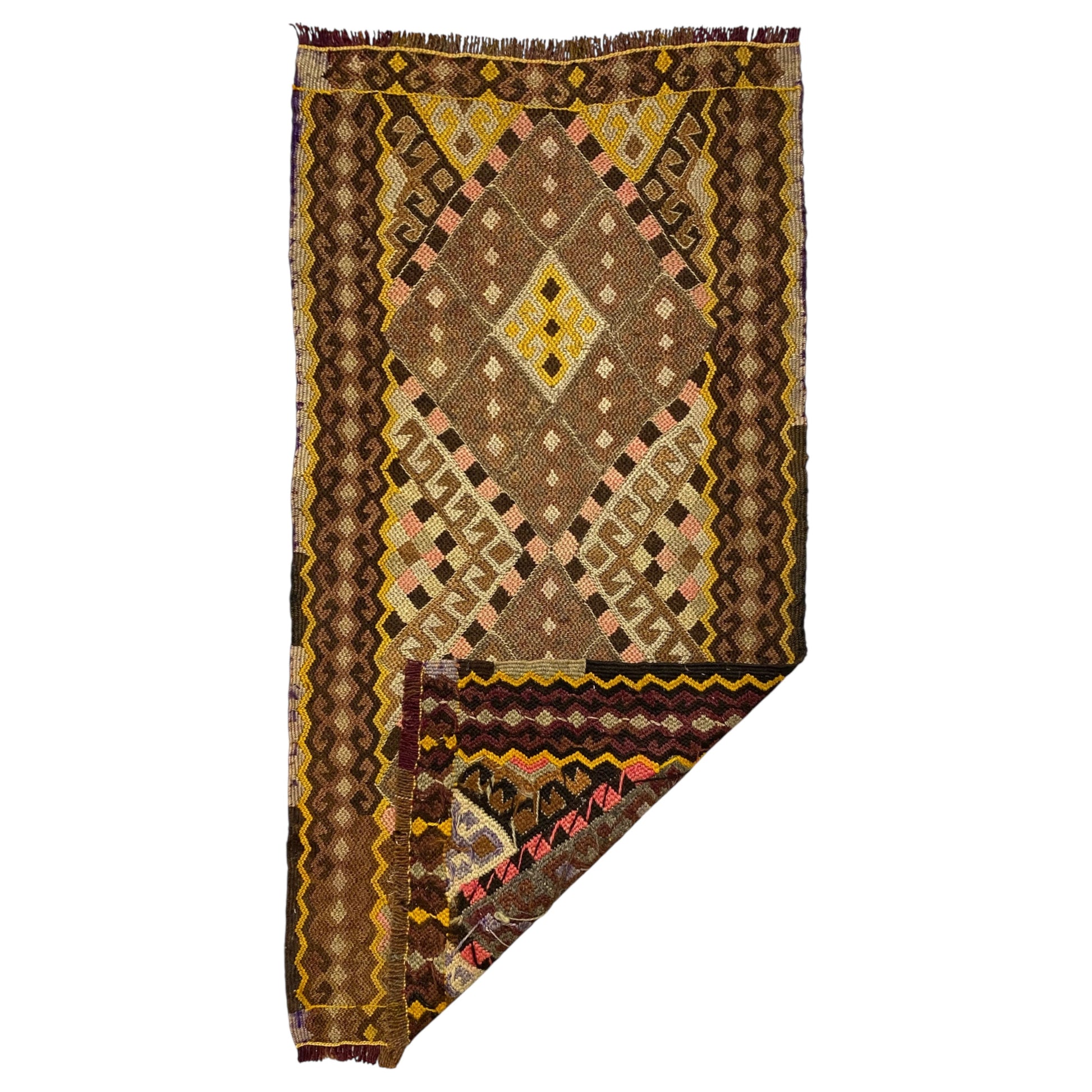 Vintage Caucasian Soumak Yastik Rug - Kilim Art Gallery
