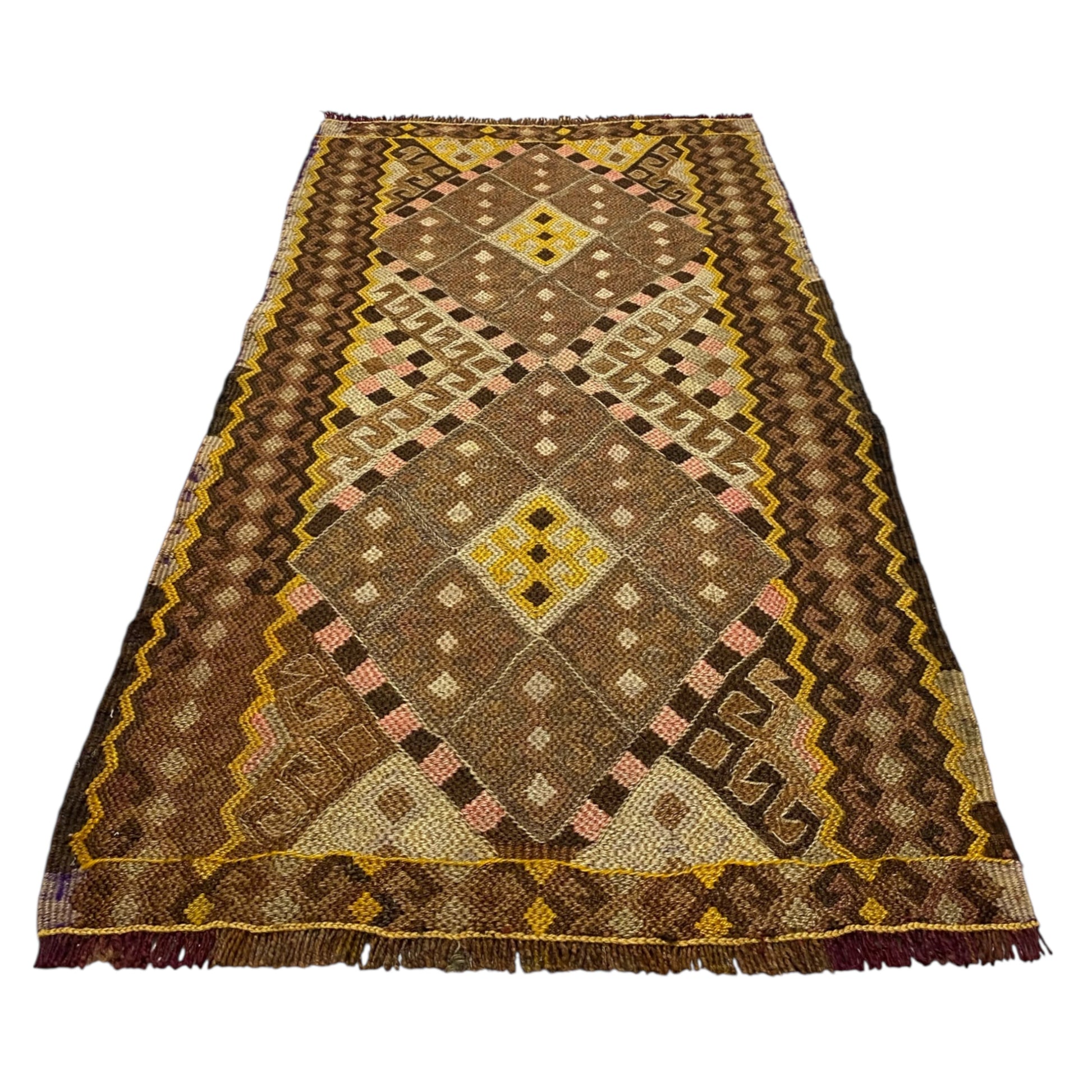 Vintage Caucasian Soumak Yastik Rug - Kilim Art Gallery