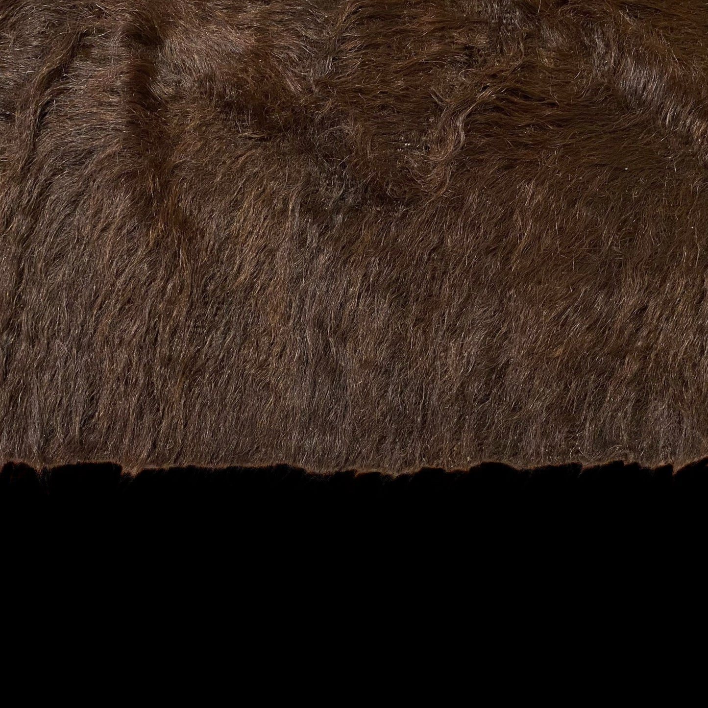 Vintage Dark Brown Angora Mohair Siirt Blanket Kelim Rug - Kilim Art Gallery