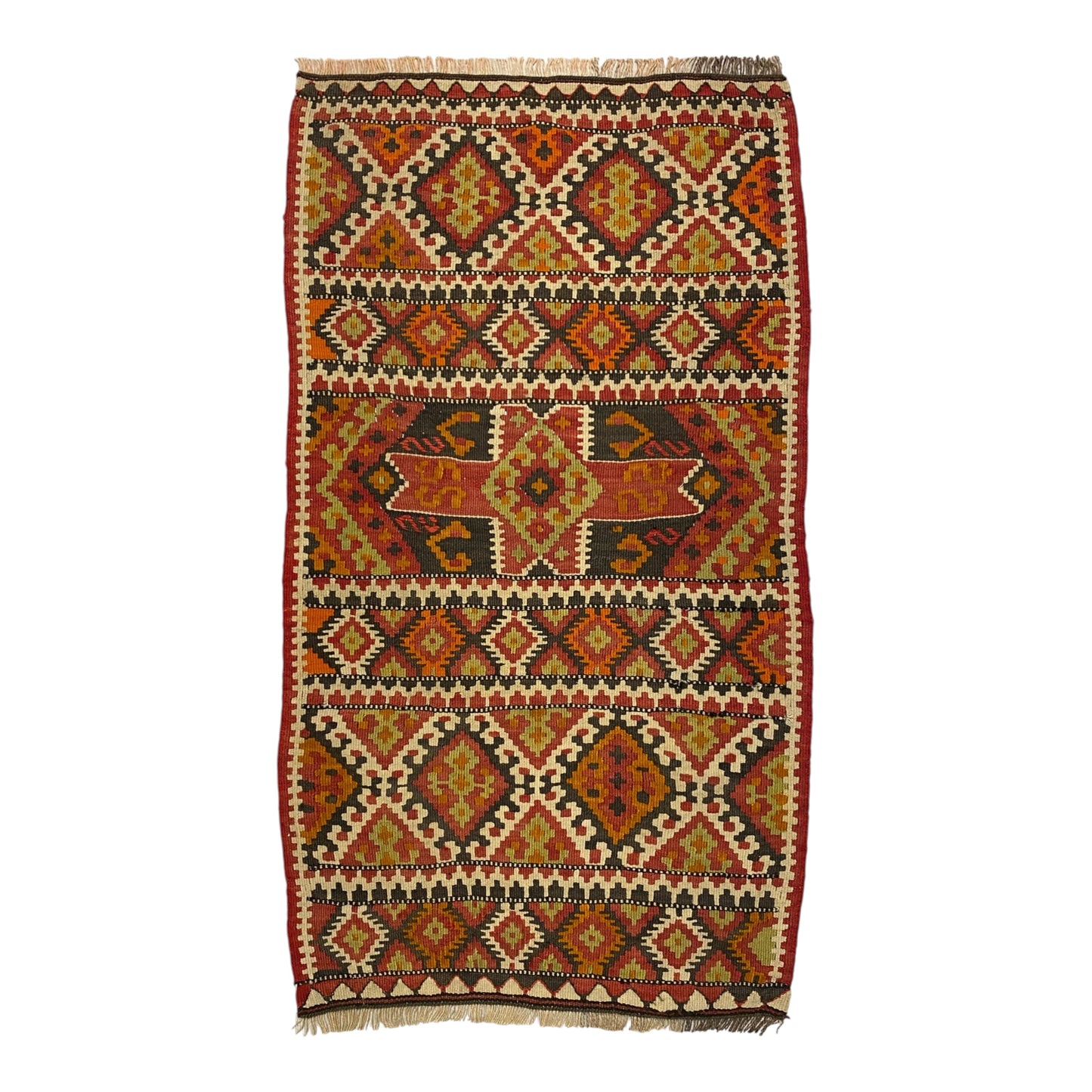 Vintage East Anatolian Erzurum Kilim Yastik Rug - Kilim Art Gallery