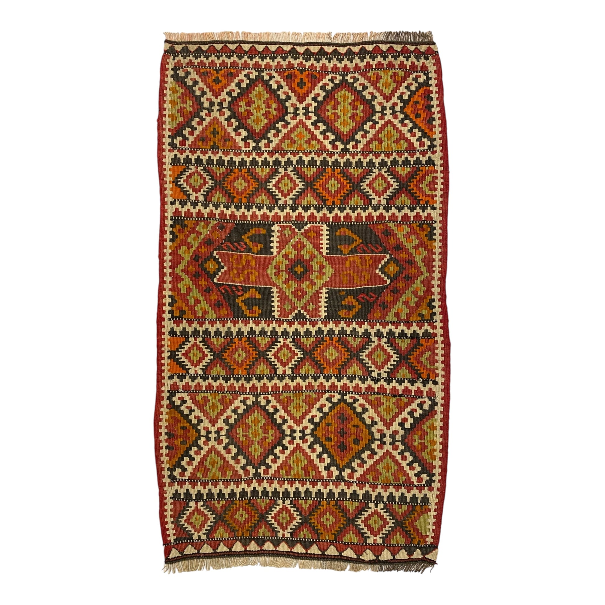 Vintage East Anatolian Erzurum Kilim Yastik Rug - Kilim Art Gallery