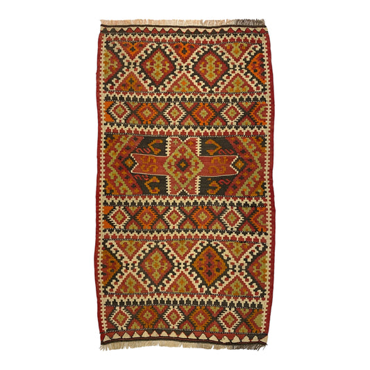 Vintage East Anatolian Erzurum Kilim Yastik Rug - Kilim Art Gallery