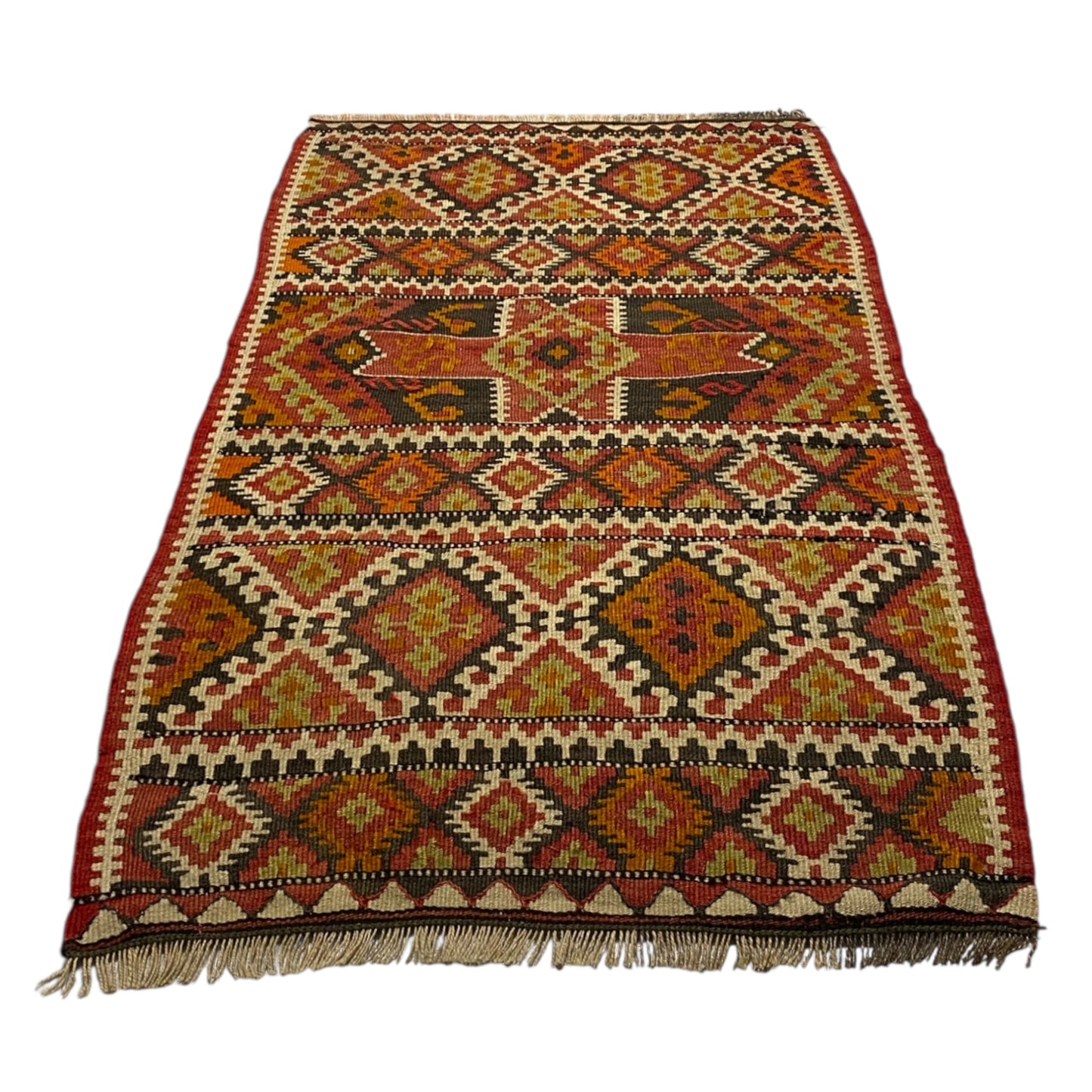 Vintage East Anatolian Erzurum Kilim Yastik Rug - Kilim Art Gallery