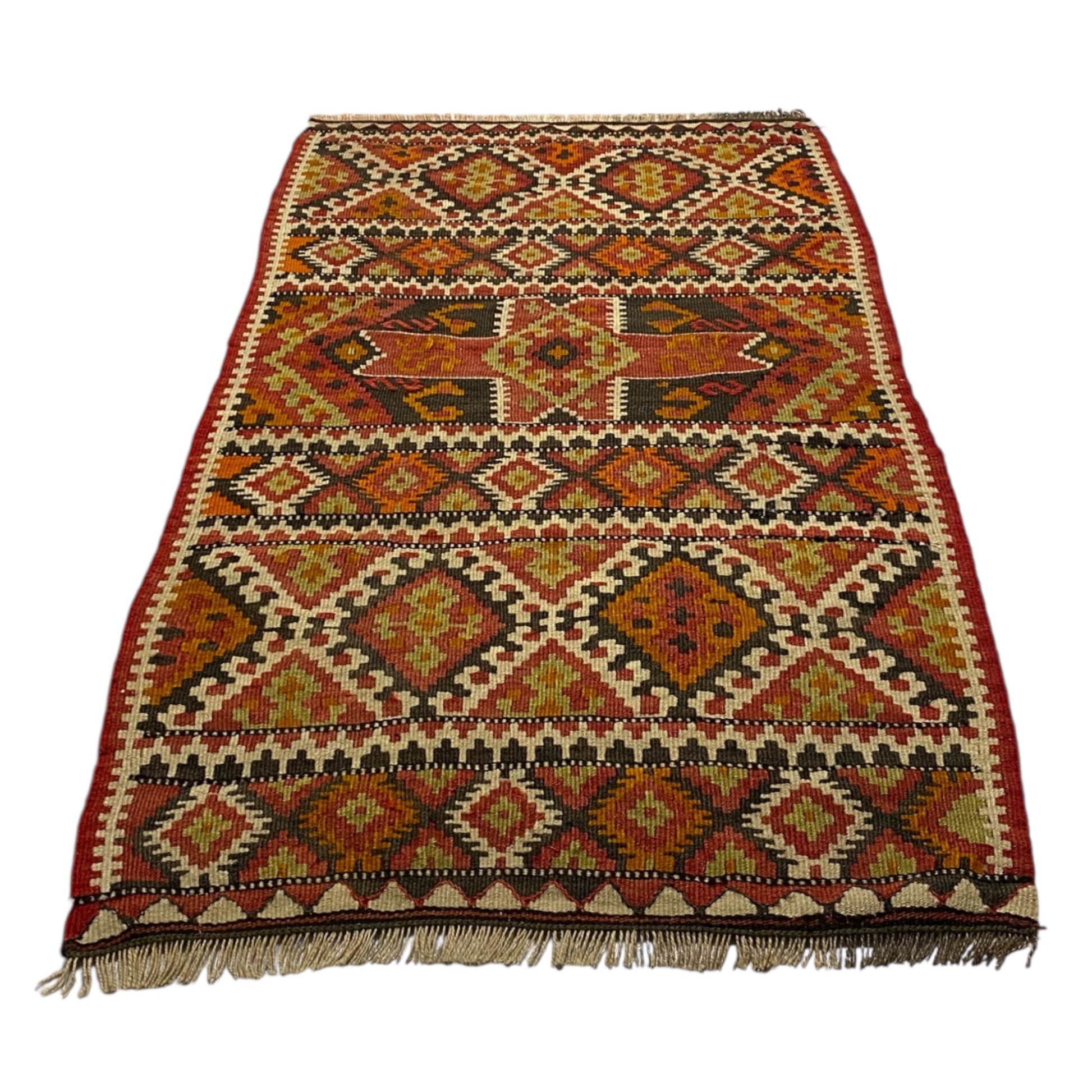 Vintage East Anatolian Erzurum Kilim Yastik Rug - Kilim Art Gallery