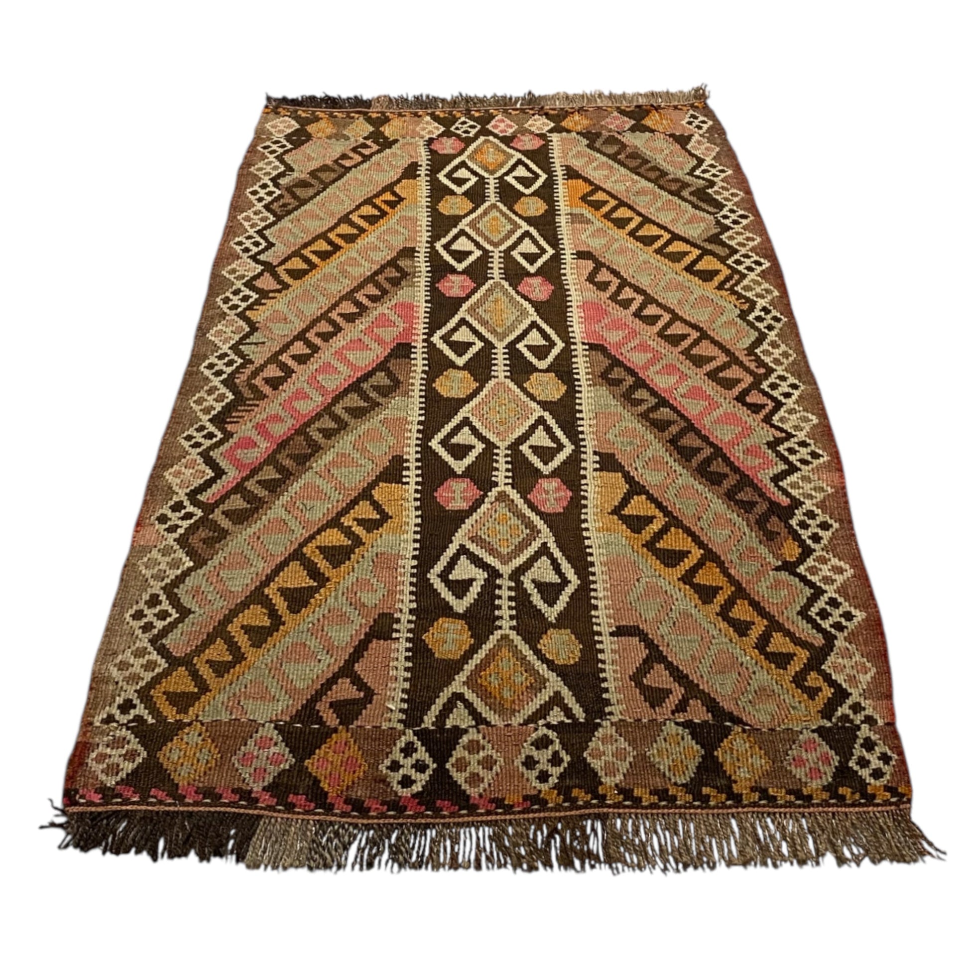 Vintage East Anatolian Shawl Design Kilim Rug - Kilim Art Gallery