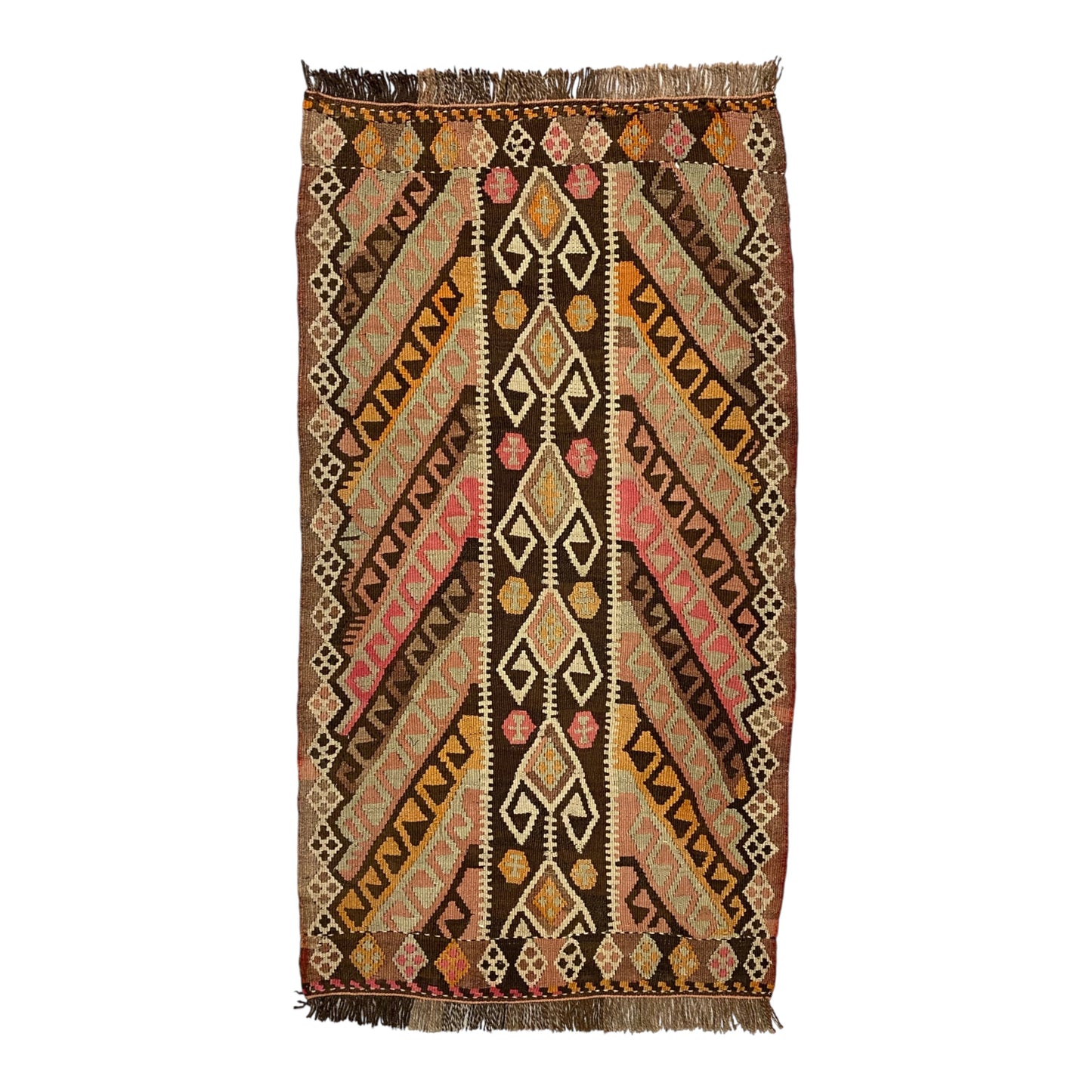 Vintage East Anatolian Shawl Design Kilim Rug - Kilim Art Gallery
