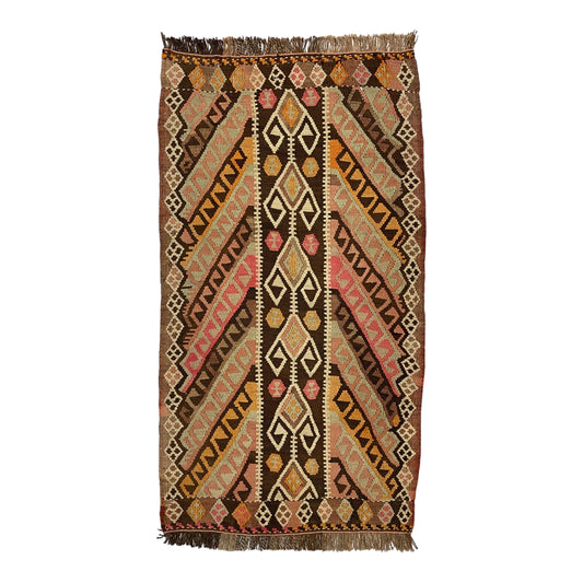Vintage East Anatolian Shawl Design Kilim Rug - Kilim Art Gallery