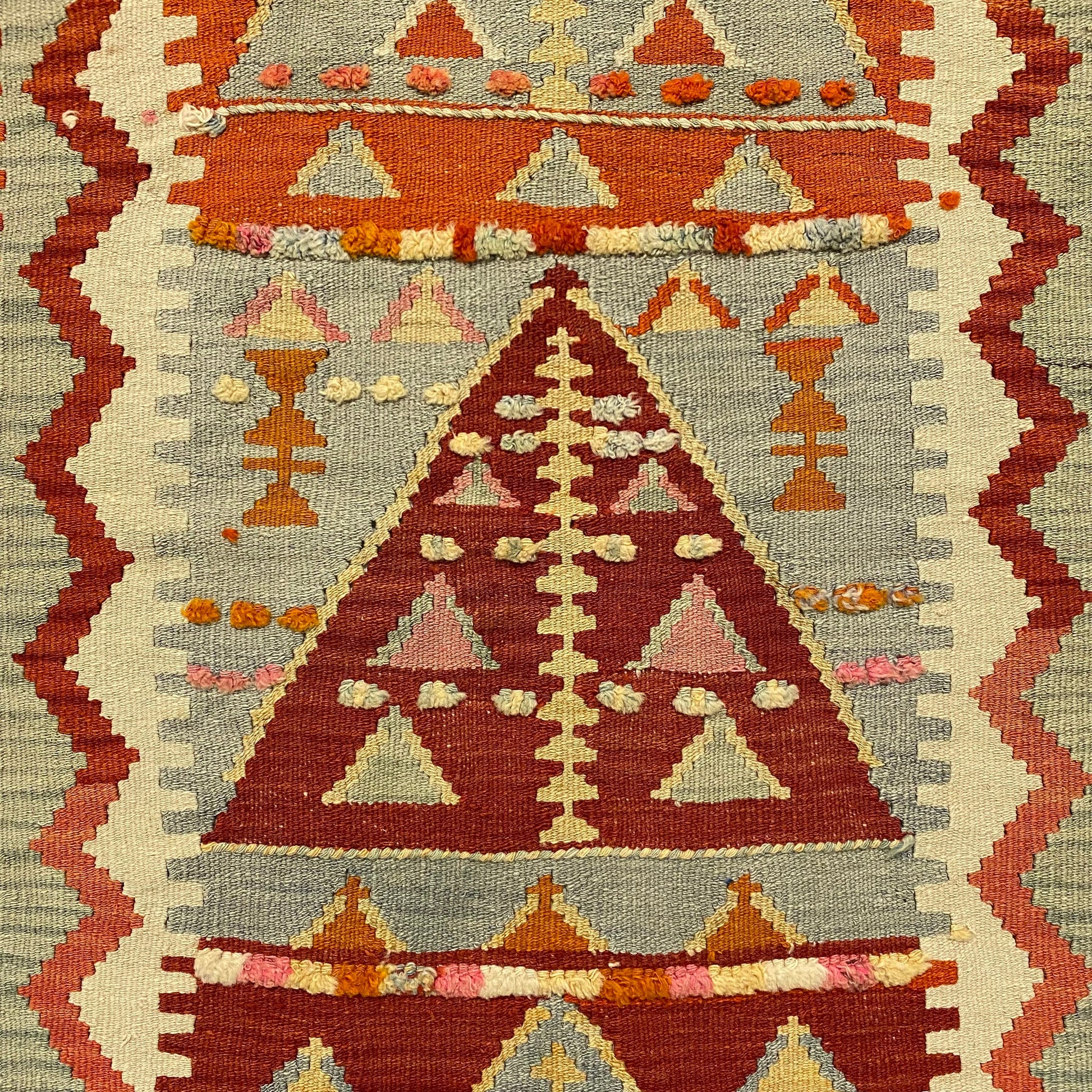 Vintage Ethnic Primitive Anatolian Aksehir Kilim Rug - Kilim Art Gallery