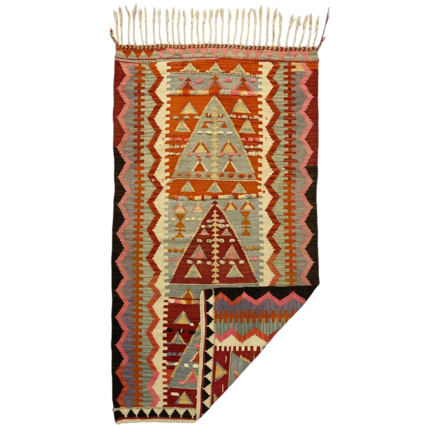 Vintage Ethnic Primitive Anatolian Aksehir Kilim Rug - Kilim Art Gallery