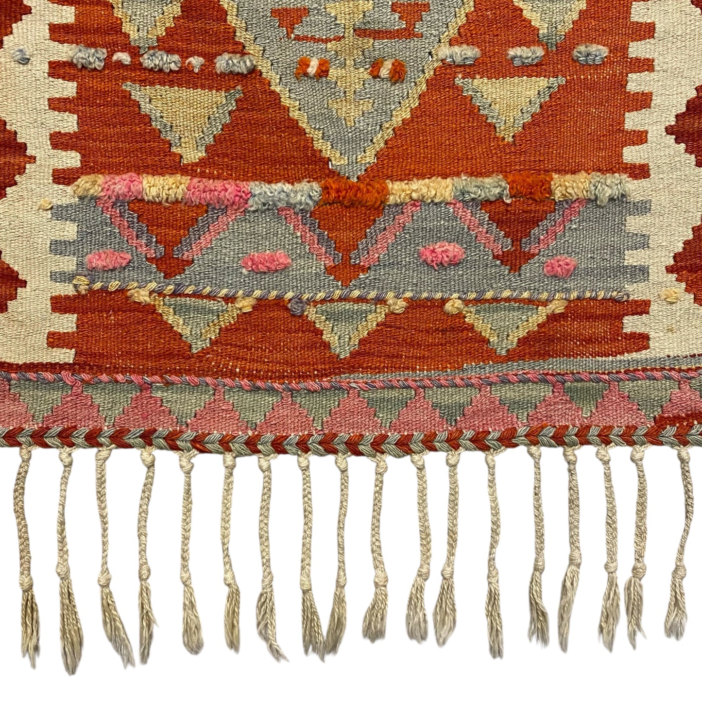 Vintage Ethnic Primitive Anatolian Aksehir Kilim Rug - Kilim Art Gallery