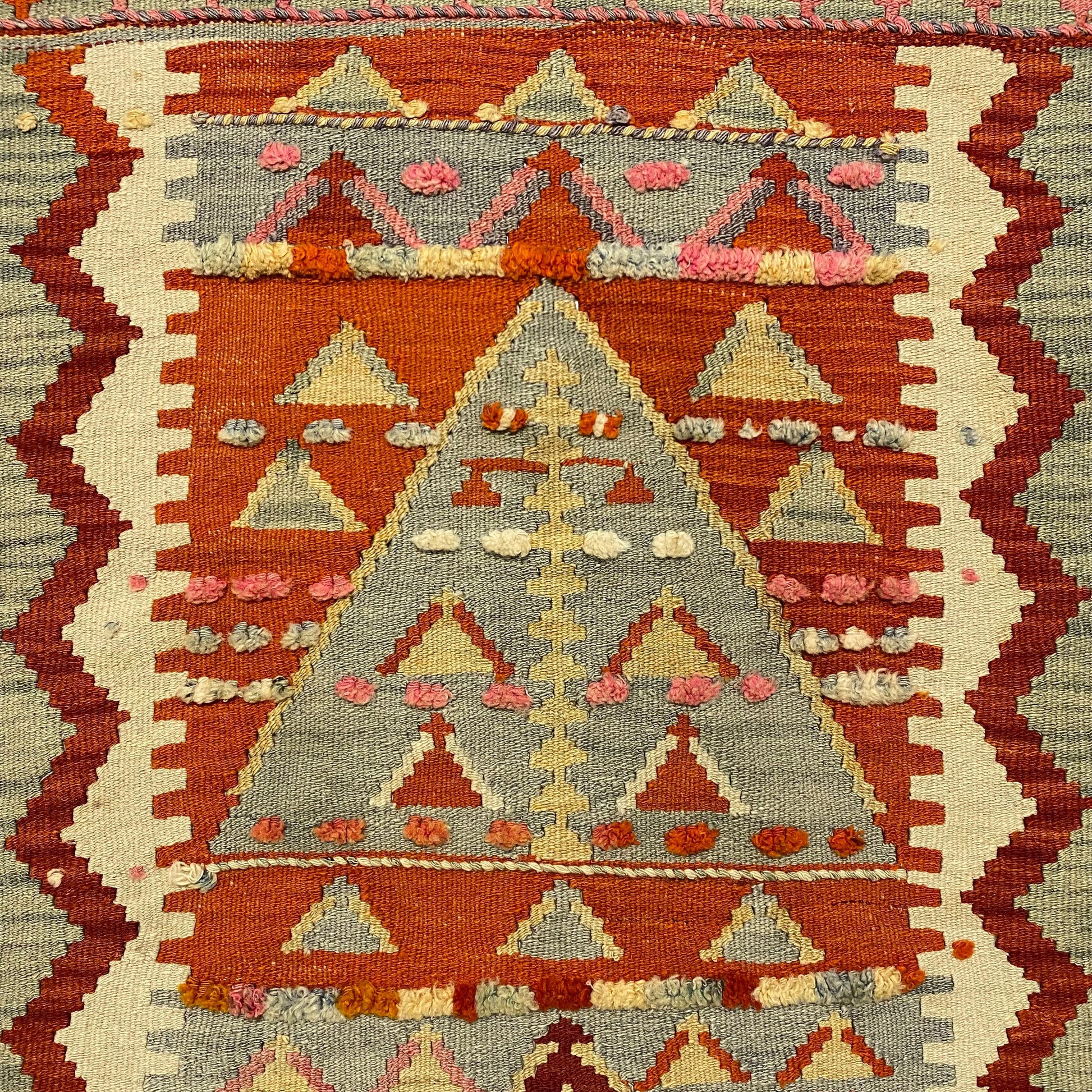 Vintage Ethnic Primitive Anatolian Aksehir Kilim Rug - Kilim Art Gallery