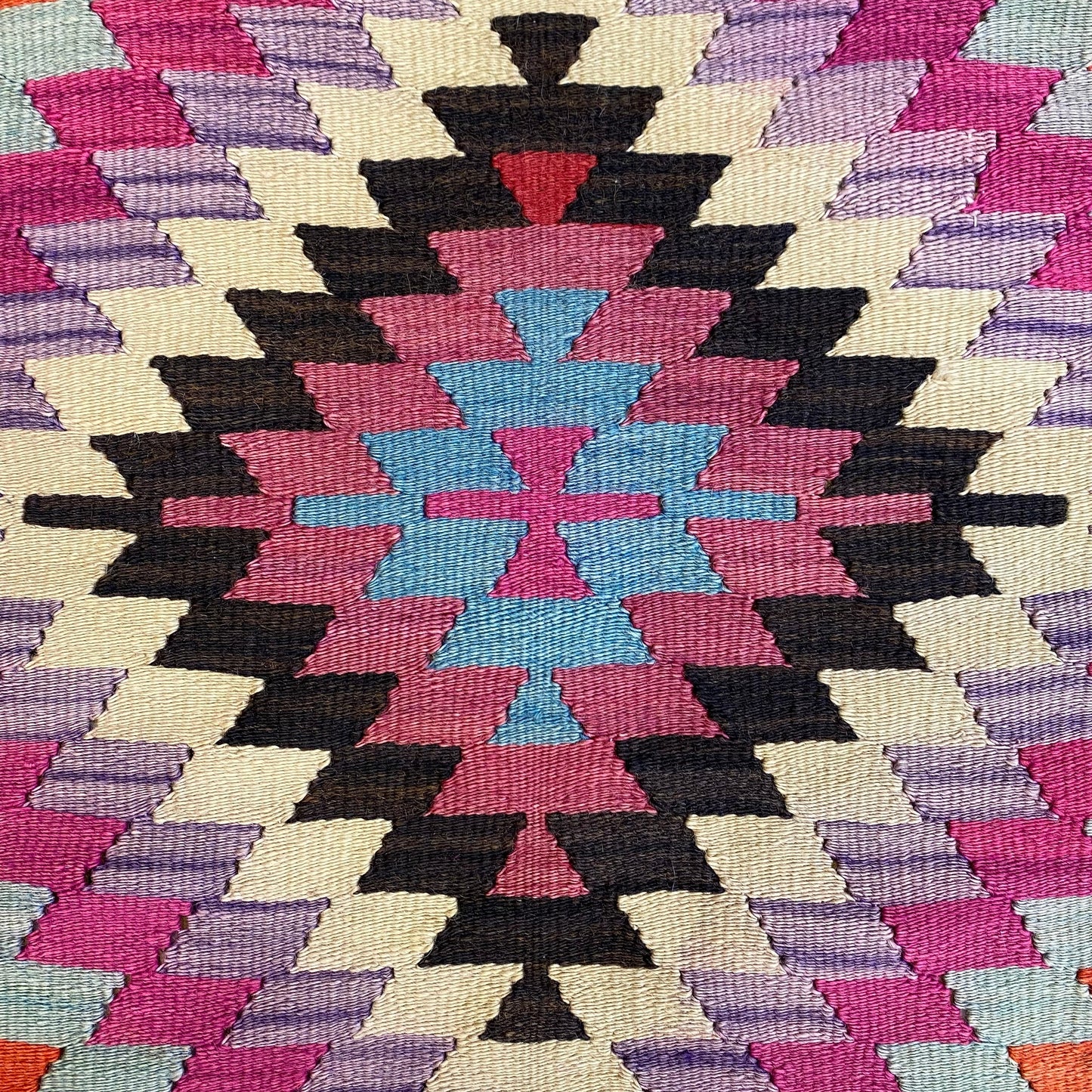 Vintage Geometric Boho Manastir Kelim Rug - Kilim Art Gallery