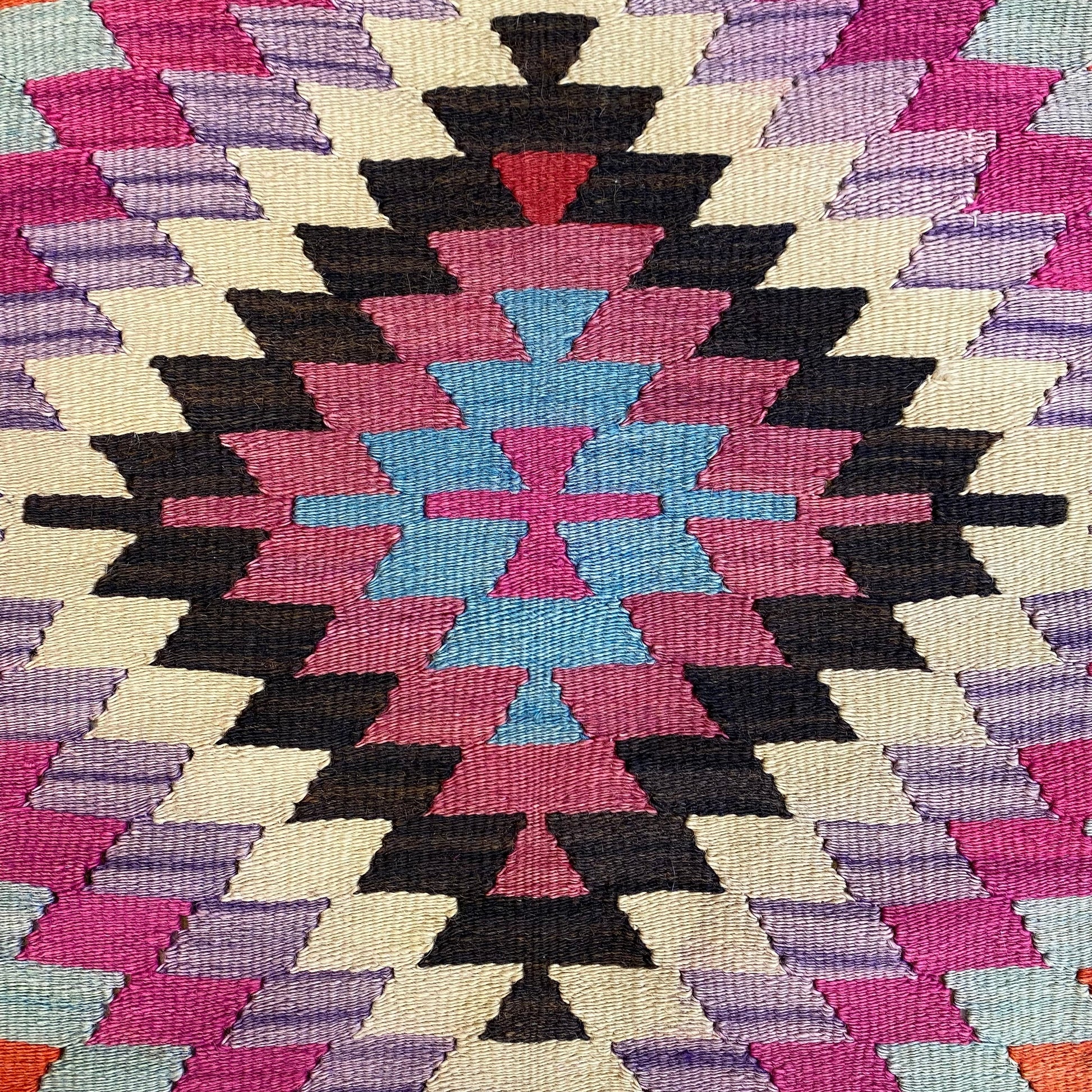 Vintage Geometric Boho Manastir Kelim Rug - Kilim Art Gallery