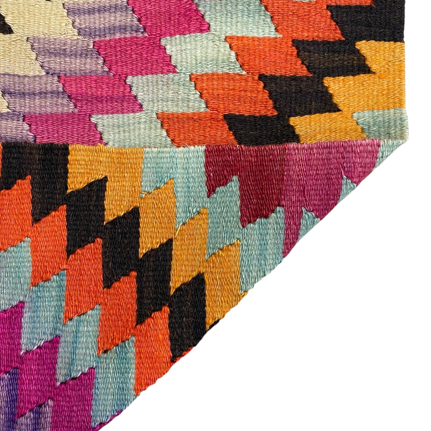 Vintage Geometric Boho Manastir Kelim Rug - Kilim Art Gallery