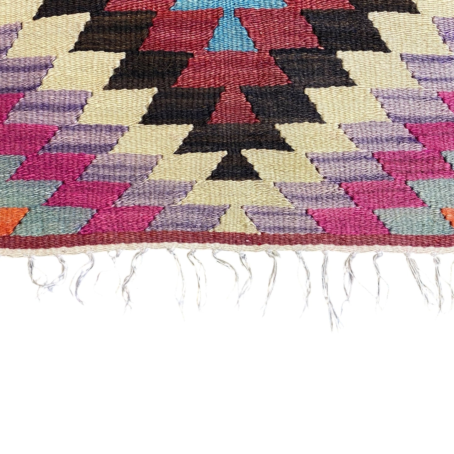 Vintage Geometric Boho Manastir Kelim Rug - Kilim Art Gallery