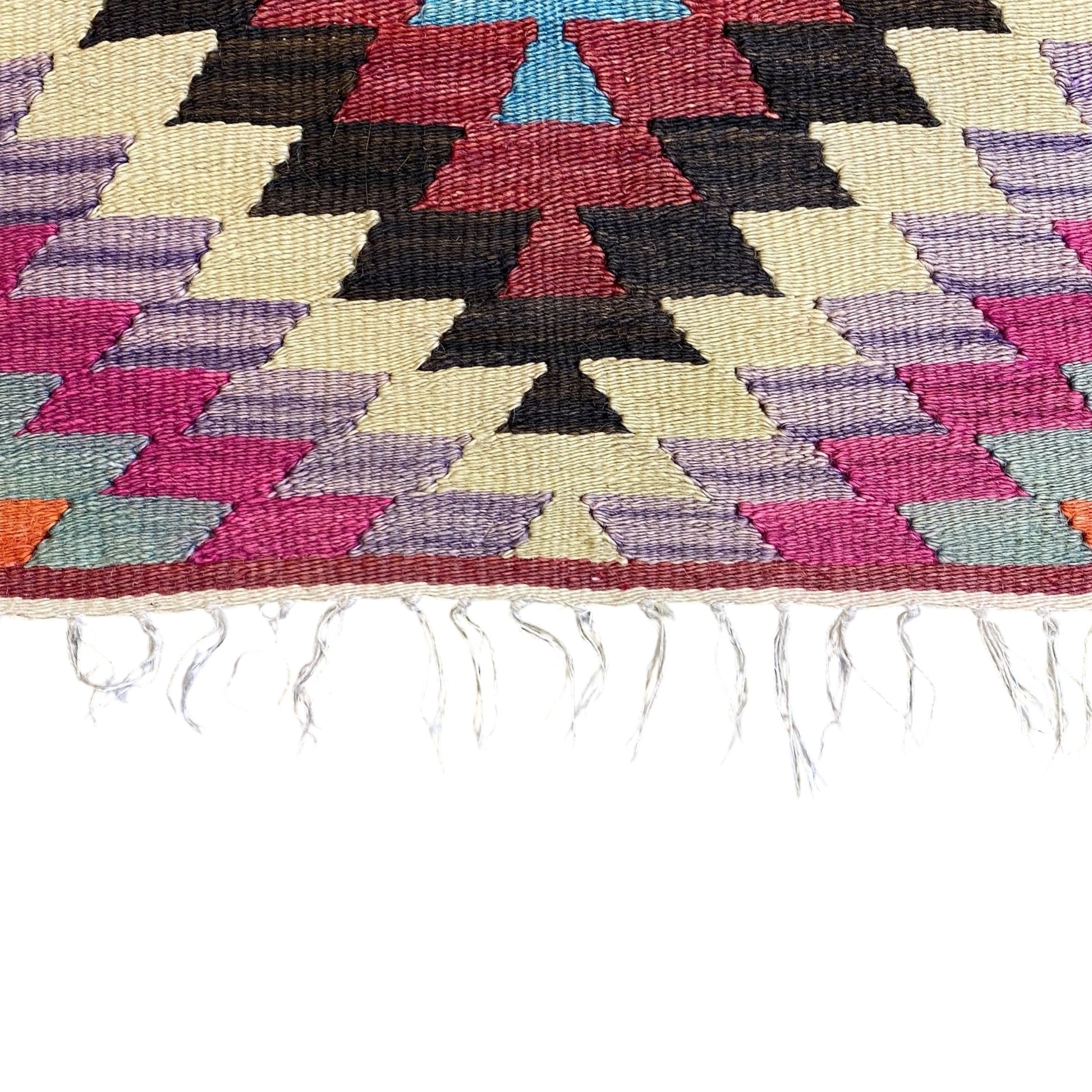 Vintage Geometric Boho Manastir Kelim Rug - Kilim Art Gallery