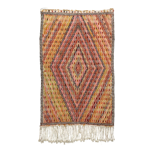 Vintage Geometric Design Turkish Nomadic Cicim Kilim Rug - Kilim Art Gallery