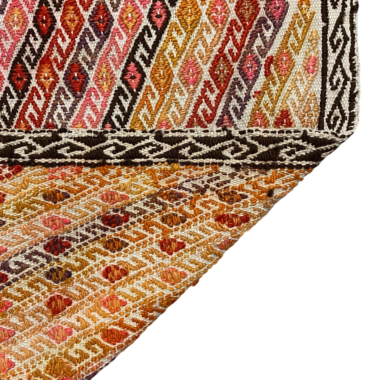 Vintage Geometric Design Turkish Nomadic Cicim Kilim Rug - Kilim Art Gallery