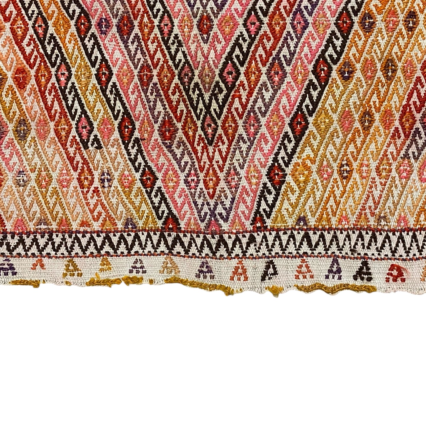 Vintage Geometric Design Turkish Nomadic Cicim Kilim Rug - Kilim Art Gallery