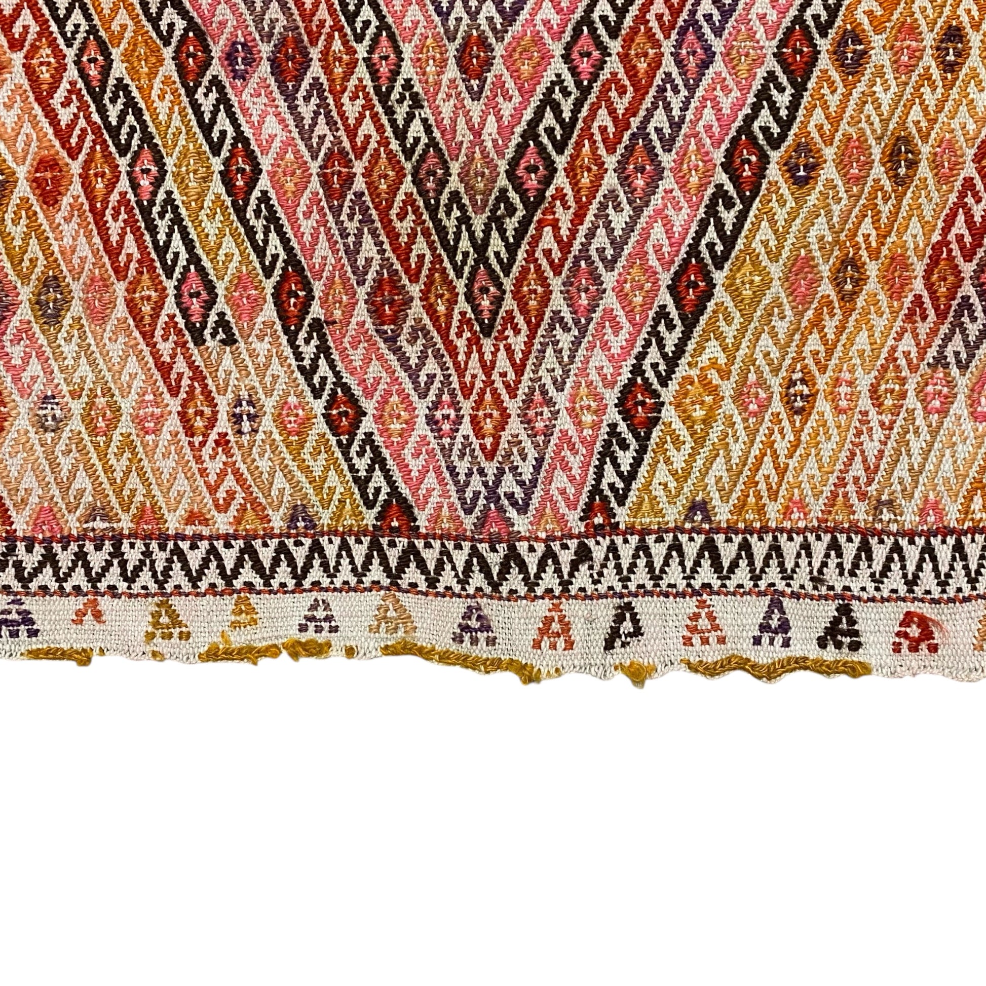 Vintage Geometric Design Turkish Nomadic Cicim Kilim Rug - Kilim Art Gallery