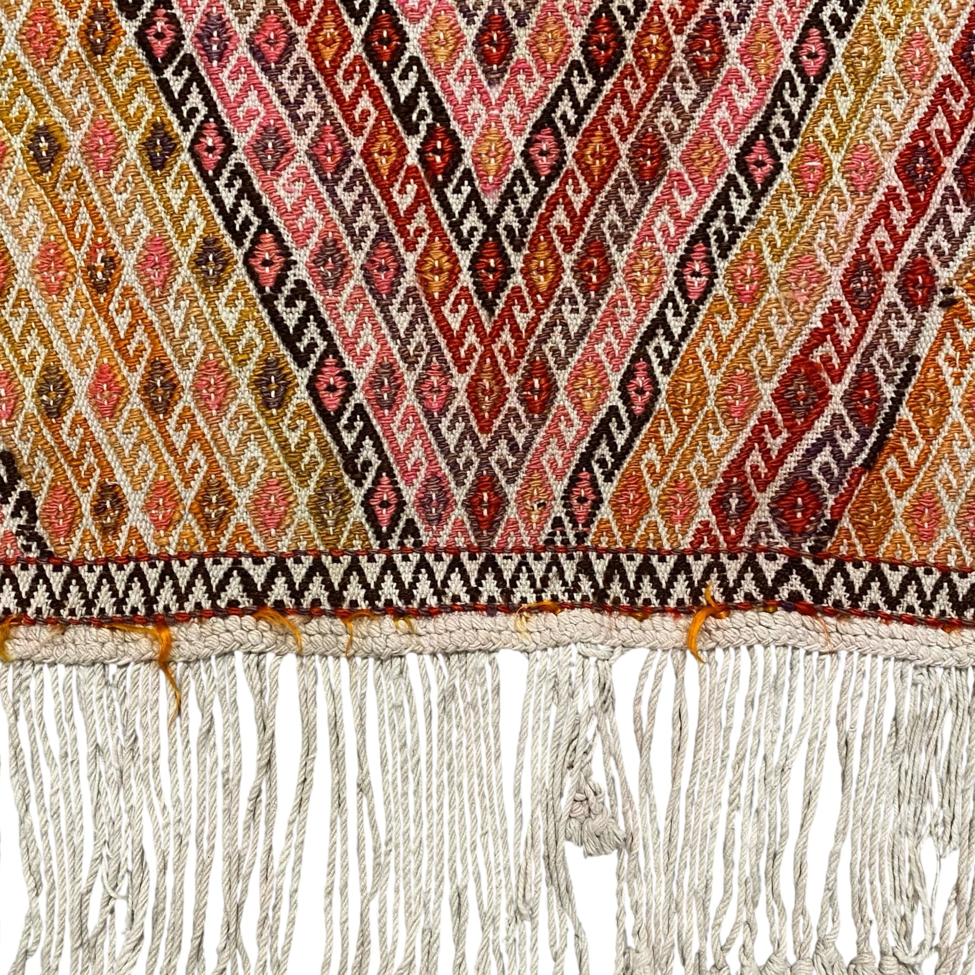 Vintage Geometric Design Turkish Nomadic Cicim Kilim Rug - Kilim Art Gallery