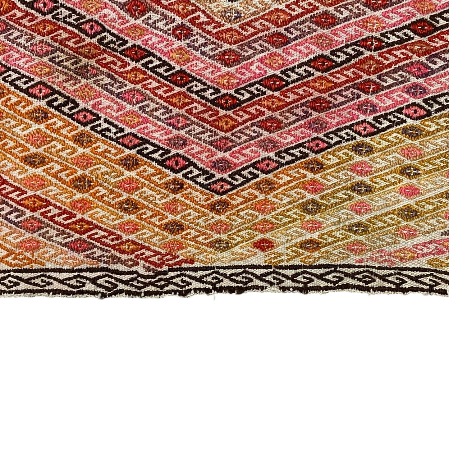 Vintage Geometric Design Turkish Nomadic Cicim Kilim Rug - Kilim Art Gallery