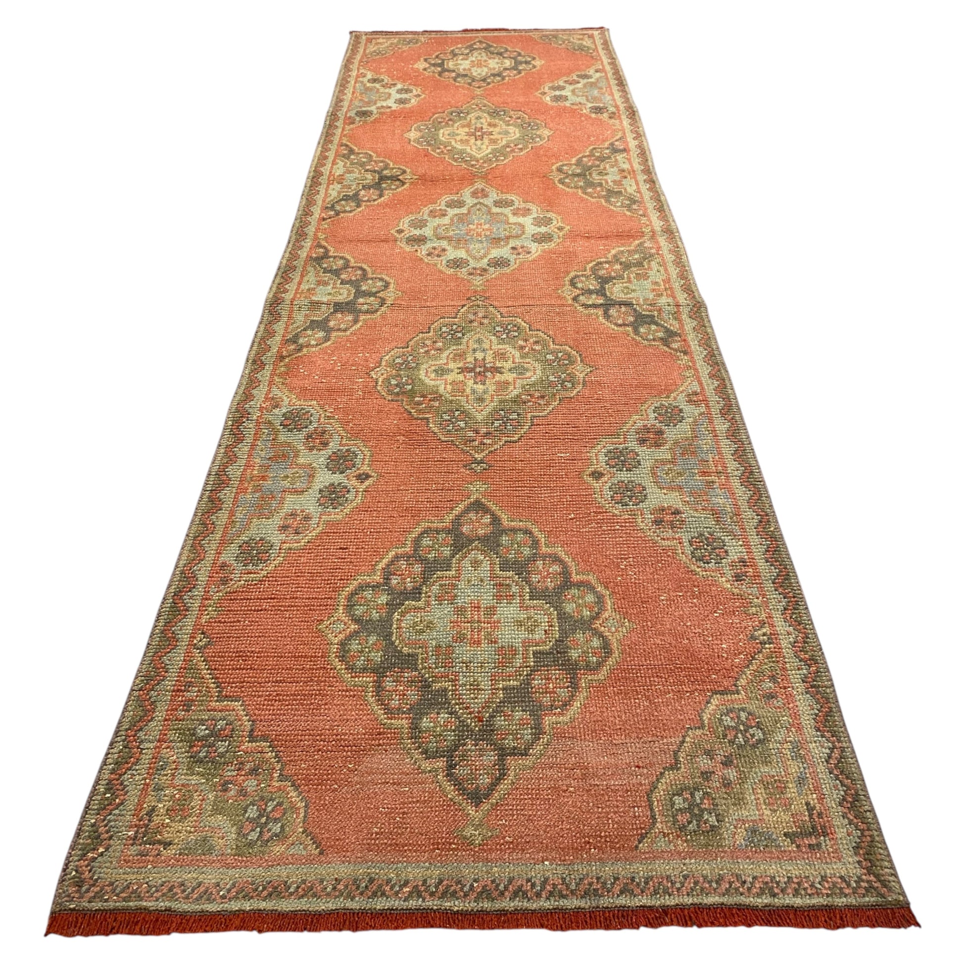 Vintage Hallway Turkish Runner Rug 3'x10' - Kilim Art Gallery