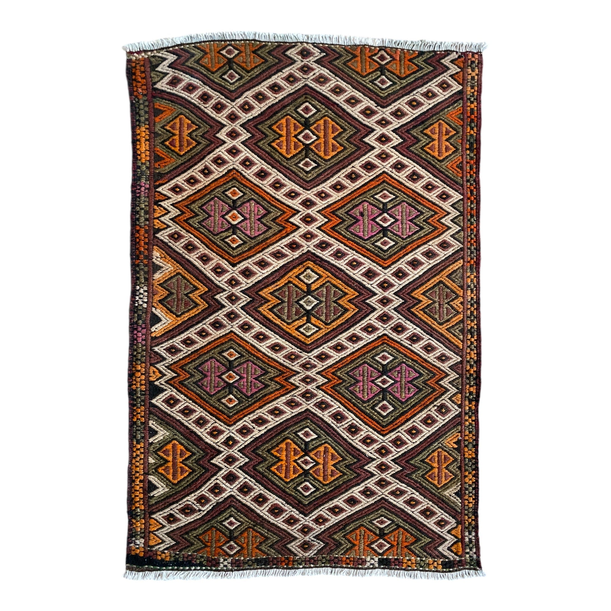Vintage Kars Terekeme Cicim Kilim Rug - Kilim Art Gallery
