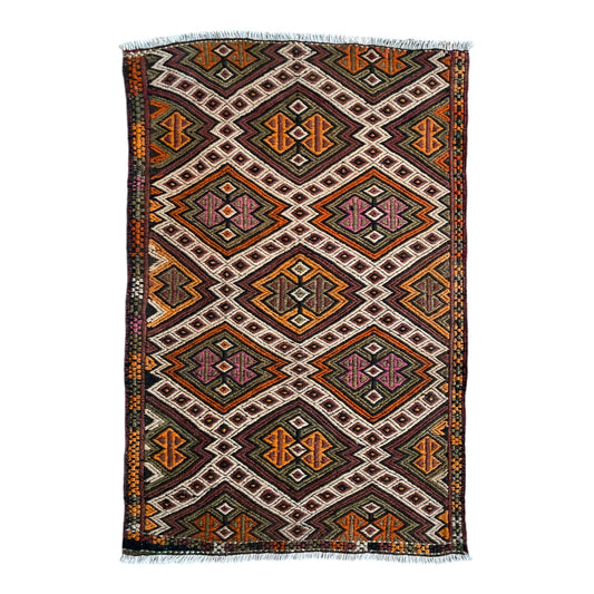 Vintage Kars Terekeme Cicim Kilim Rug - Kilim Art Gallery