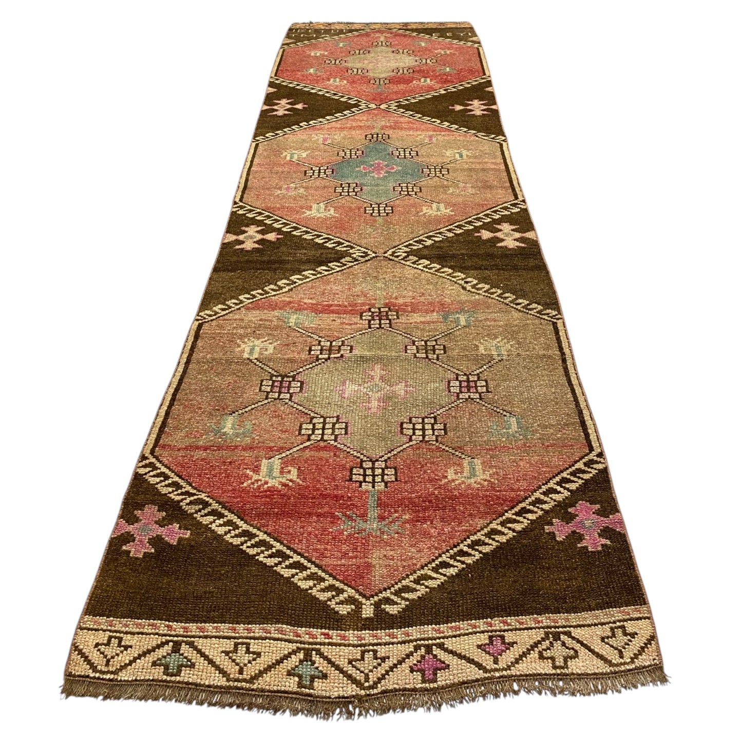 Vintage Kitchen Oushak Runner Rug 3'x10' - Kilim Art Gallery