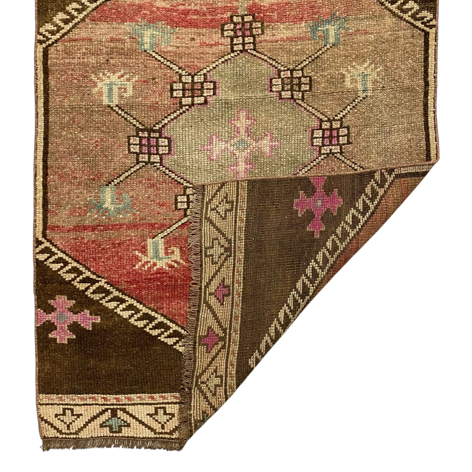 Vintage Kitchen Oushak Runner Rug 3'x10' - Kilim Art Gallery