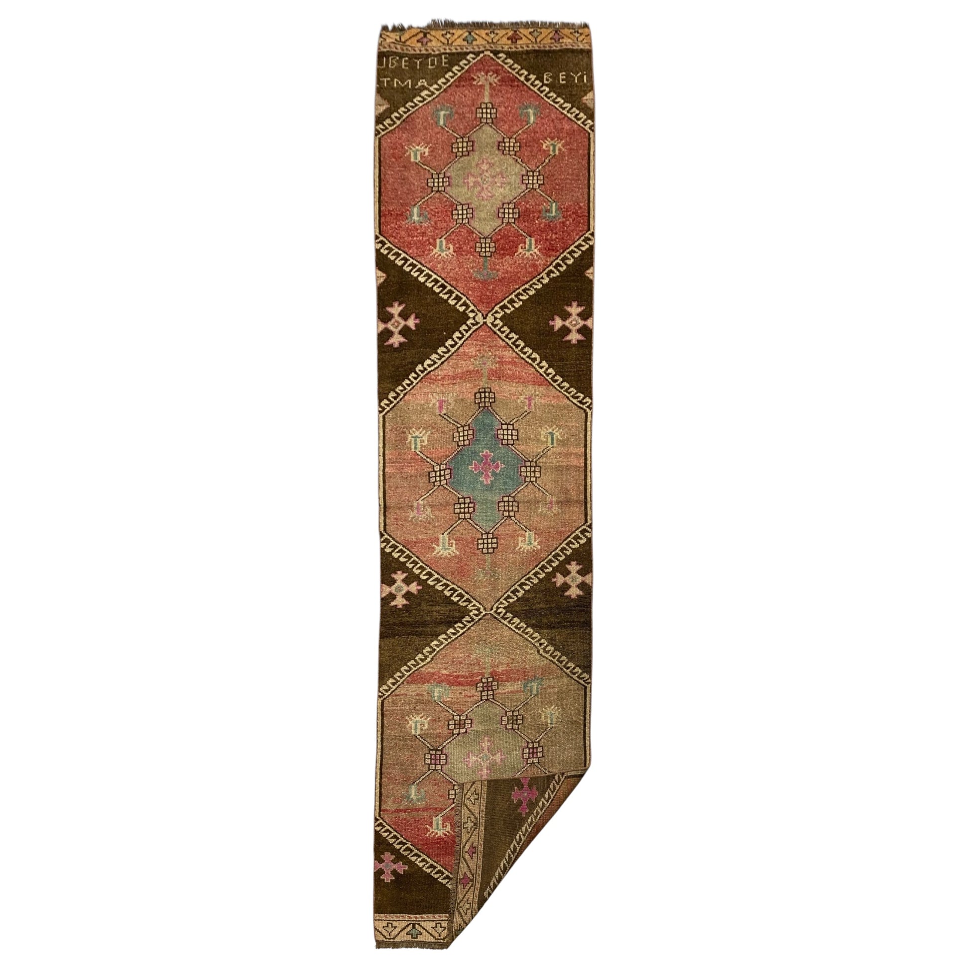 Vintage Kitchen Oushak Runner Rug 3'x10' - Kilim Art Gallery