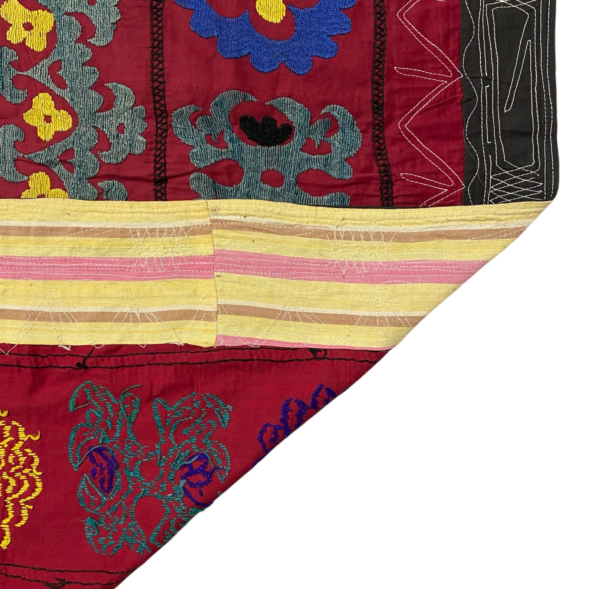 Vintage Large Red Suzani Textile Bed Spread / Wall Hanging - Kilim Art Gallery