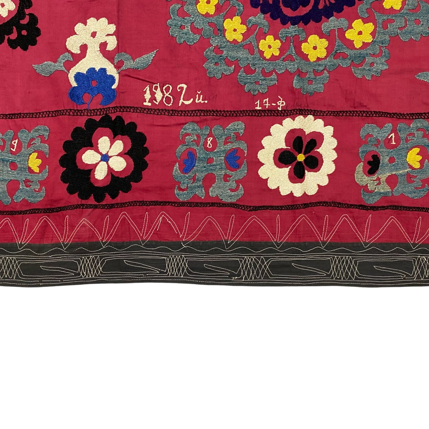 Vintage Large Red Suzani Textile Bed Spread / Wall Hanging - Kilim Art Gallery