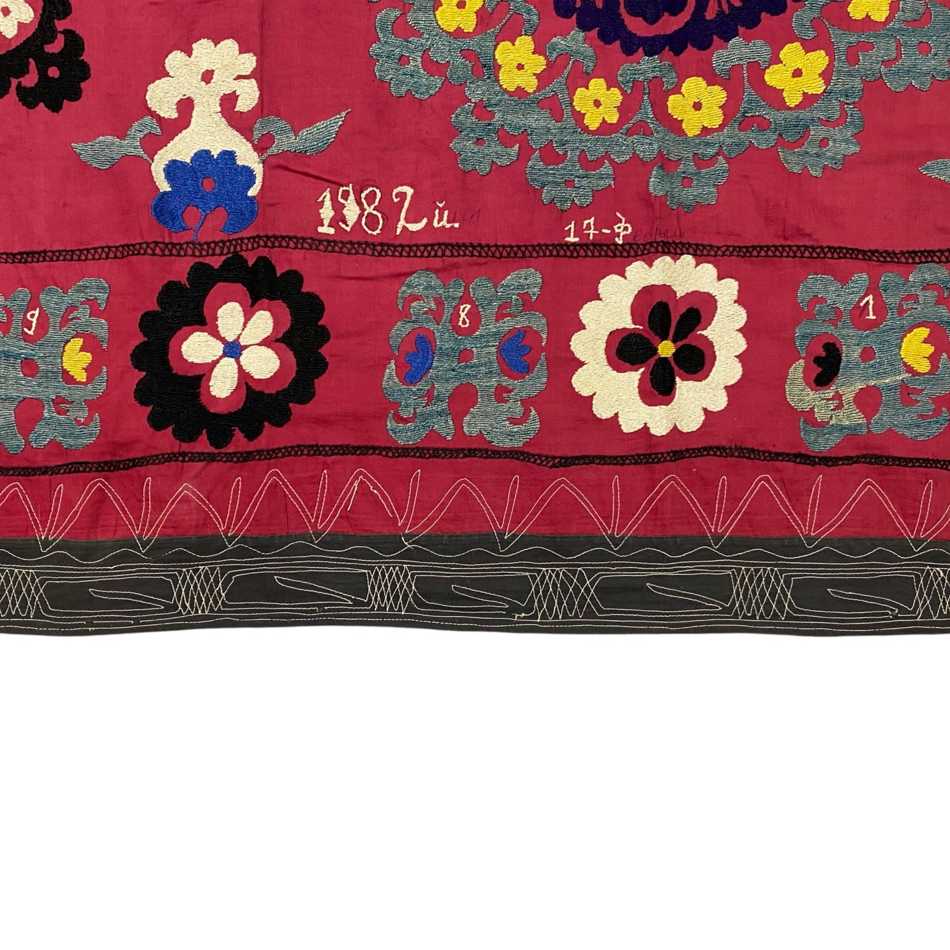 Vintage Large Red Suzani Textile Bed Spread / Wall Hanging - Kilim Art Gallery