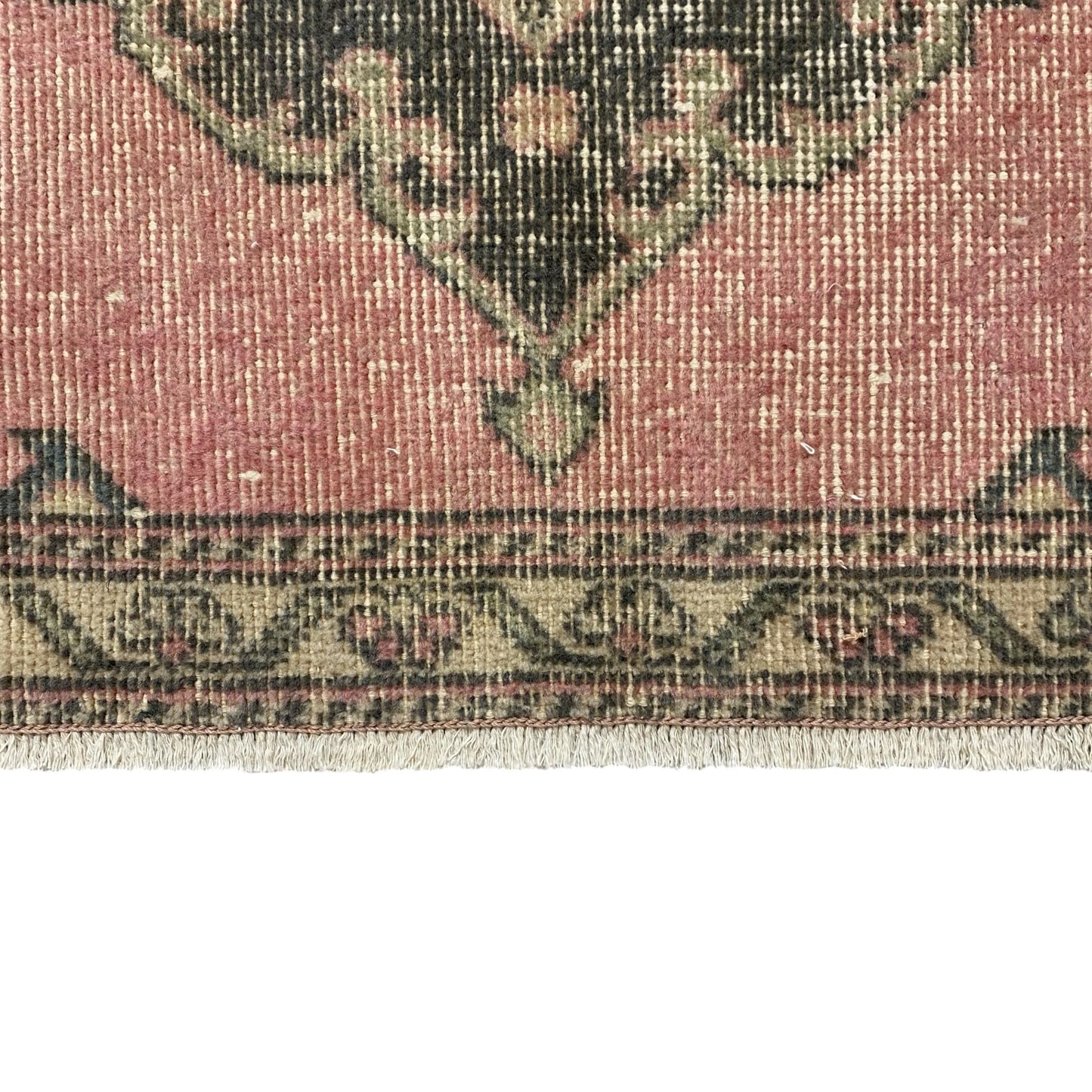 Vintage Muted Pink Turkish Oushak Runner Rug - Kilim Art Gallery