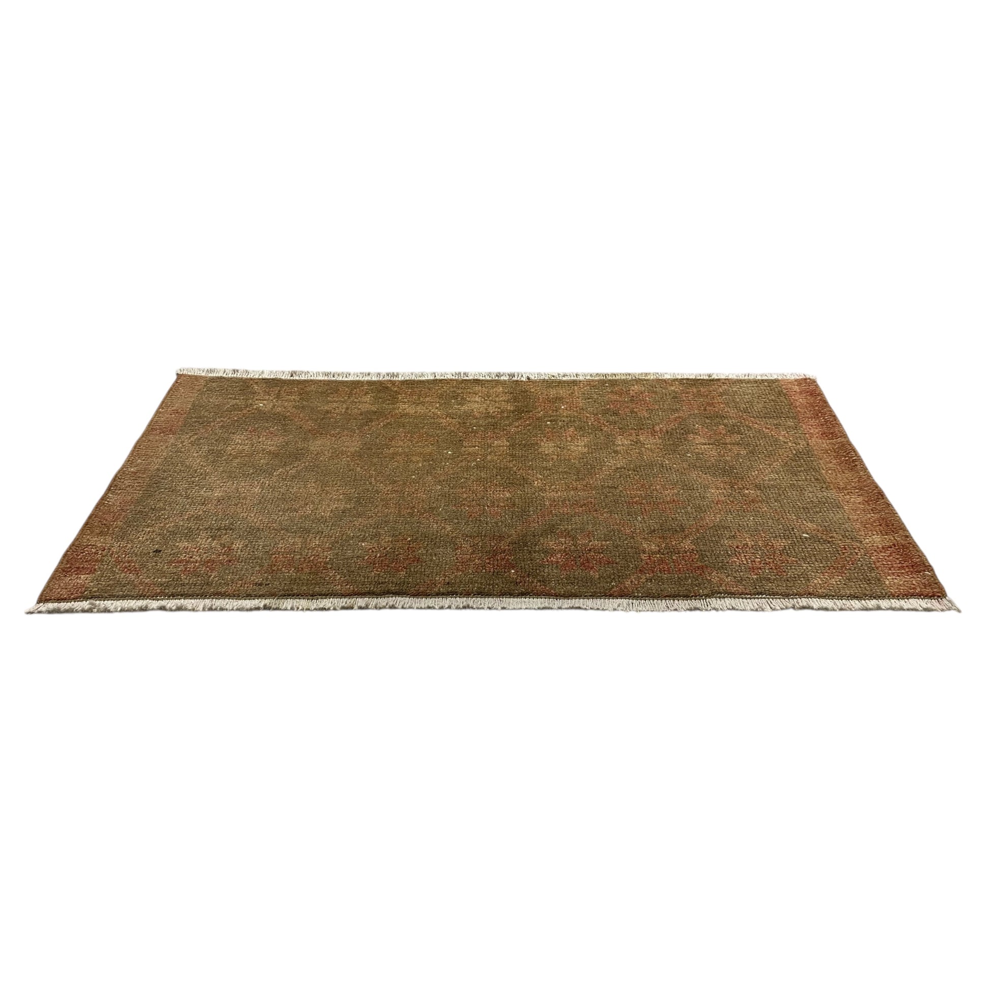 Vintage Muted Turkish Oushak Doormat Rug - Kilim Art Gallery