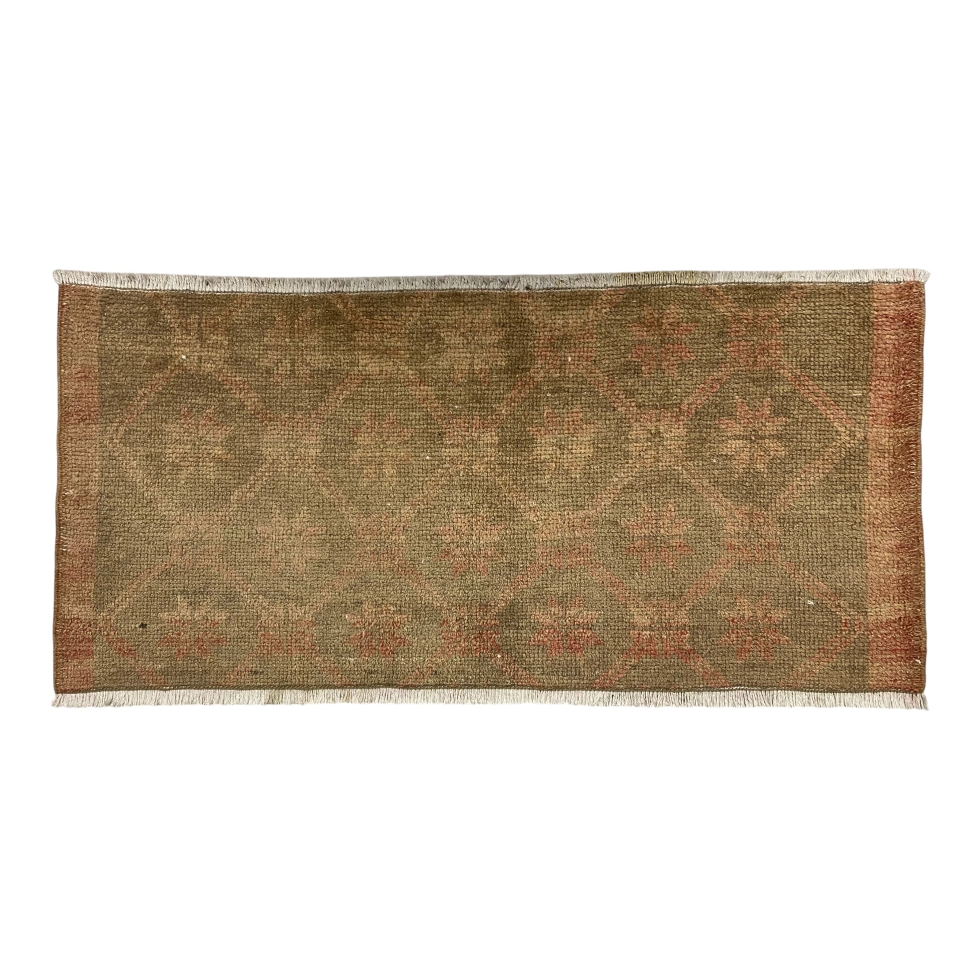 Vintage Muted Turkish Oushak Doormat Rug - Kilim Art Gallery