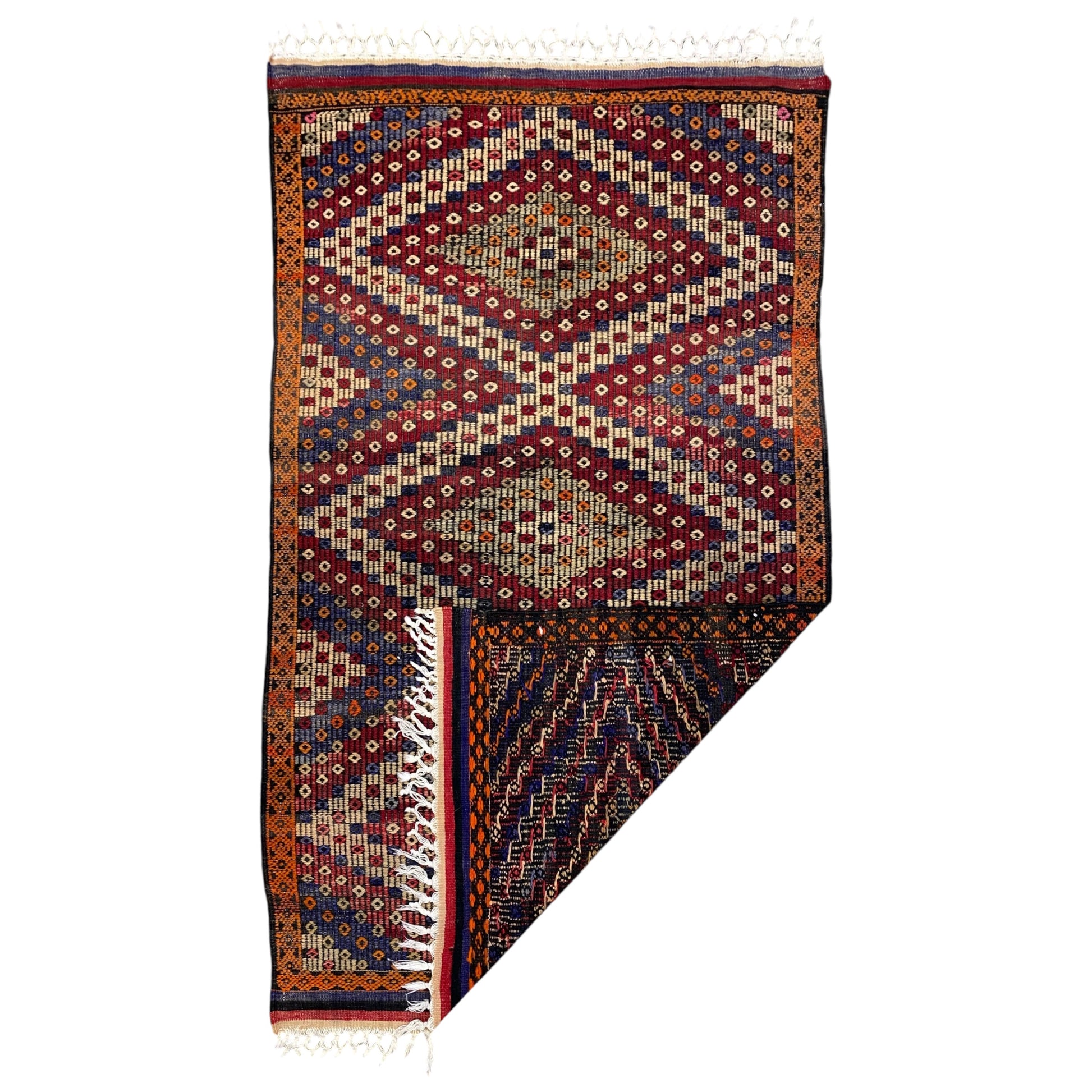 3'x5' Vintage Selendi Zili Cicim Kilim Rug