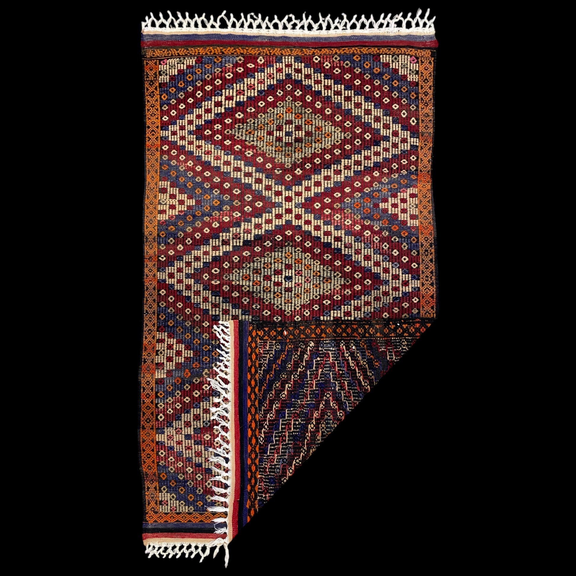 3'x5' Vintage Selendi Zili Cicim Kilim Rug