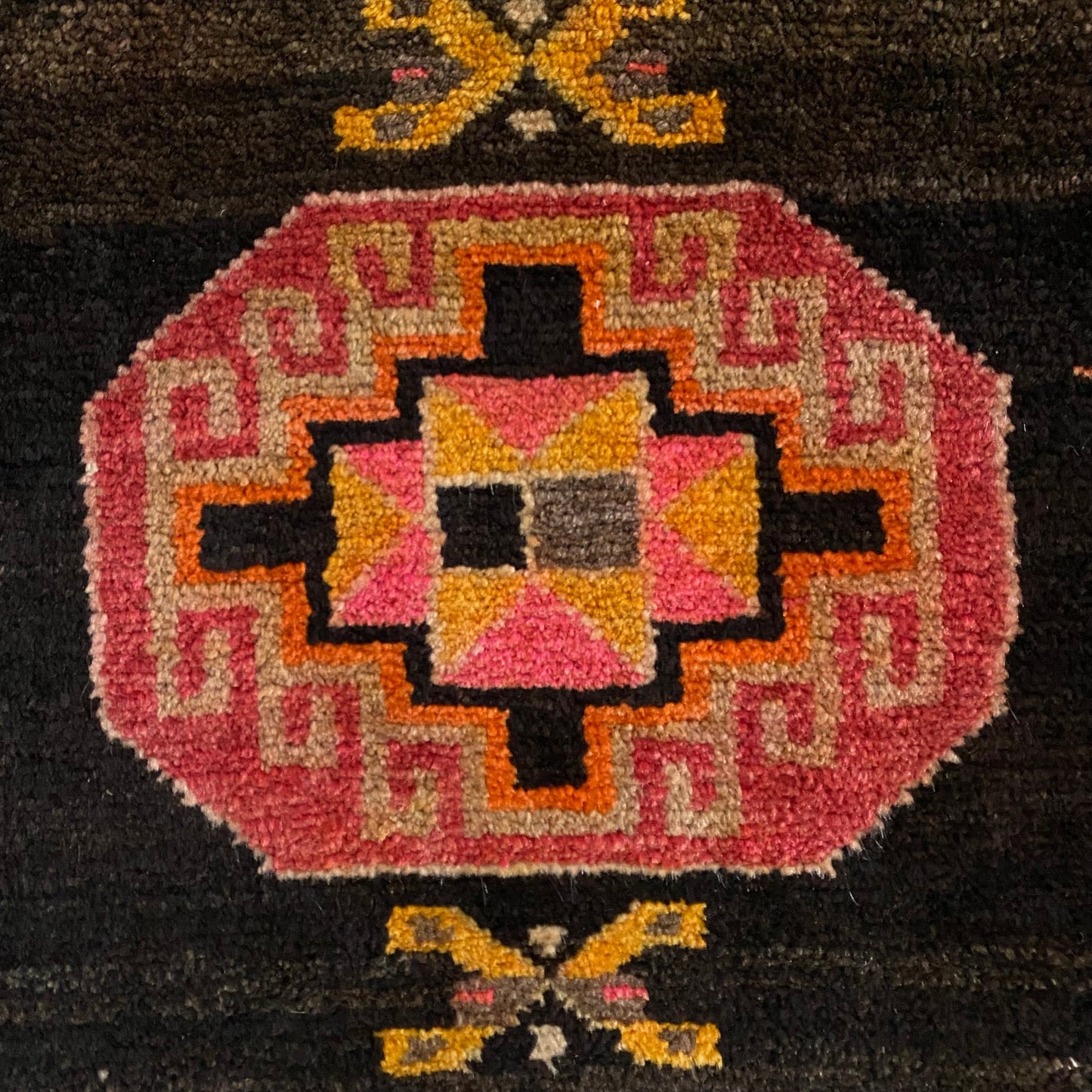 Vintage Small Caucassian Moghan Kazak Rug Memling Gul Carpet Rug - Kilim Art Gallery