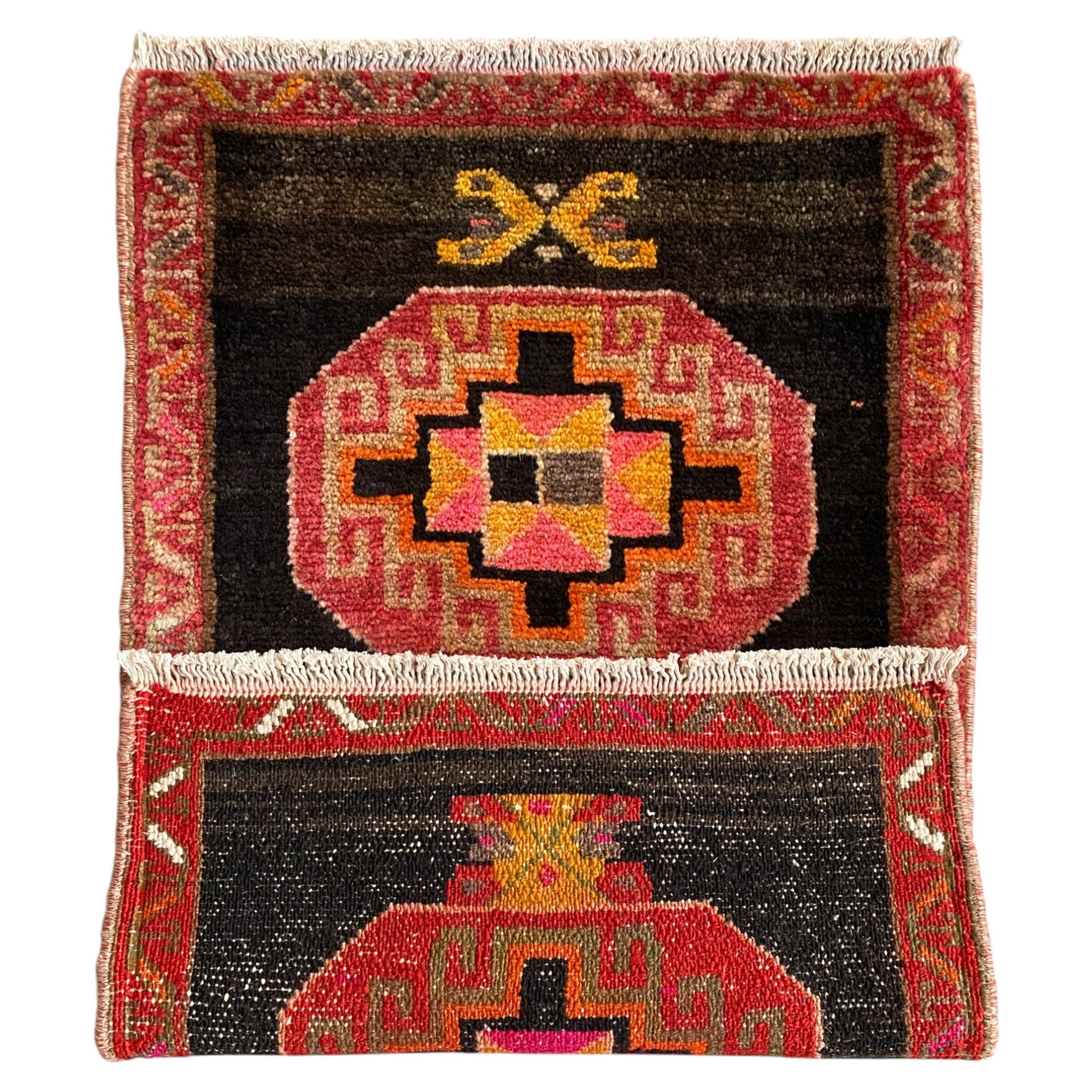 Vintage Small Caucassian Moghan Kazak Rug Memling Gul Carpet Rug - Kilim Art Gallery